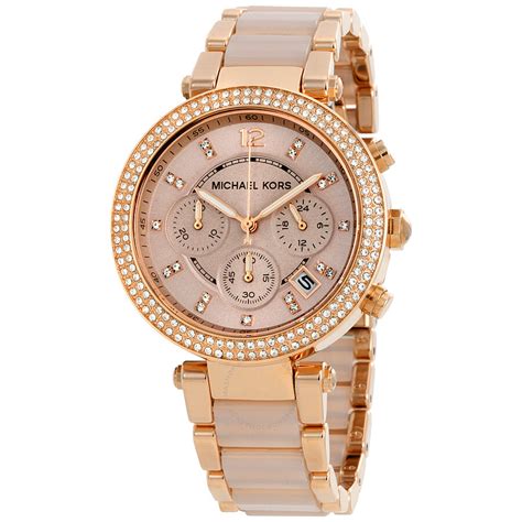 michael kors damen uhr parker mk5896|michael kors parker blush bracelet.